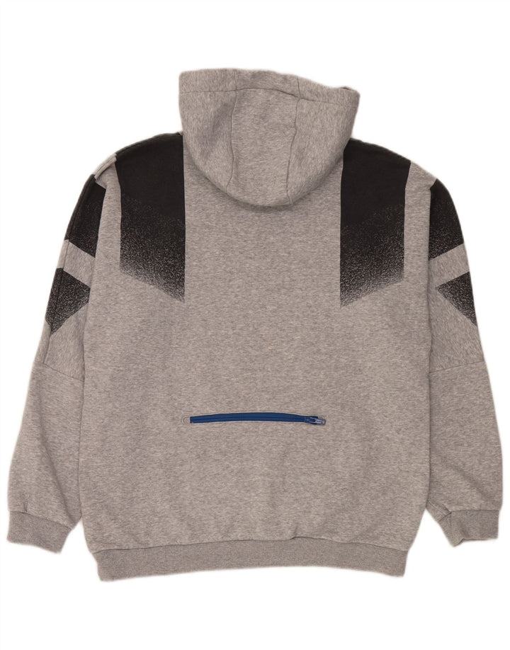 Adidas Hombre Sudadera Con Capucha Jersey Gris Medio Colorblock Algodón