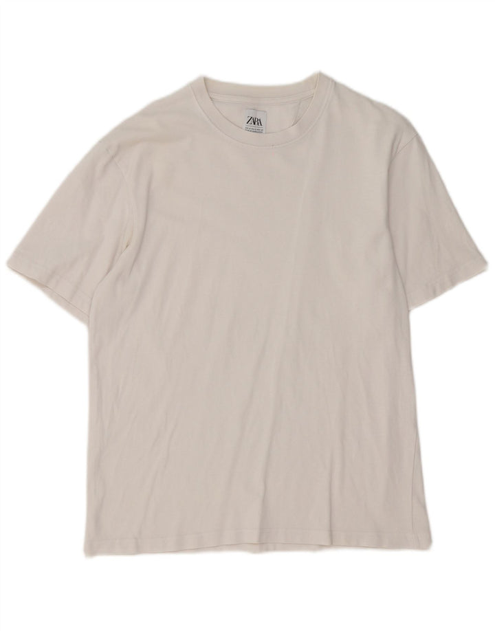 Zara Hombre Camiseta Top Medium Blanco