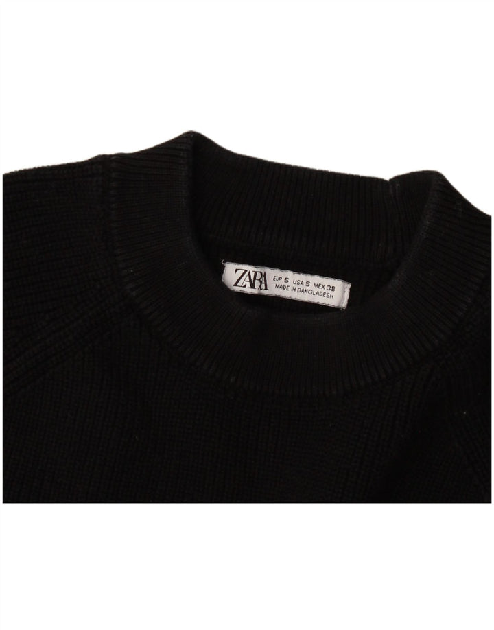 Zara Hombre Jersey De Cuello Redondo Suéter Pequeño Negro