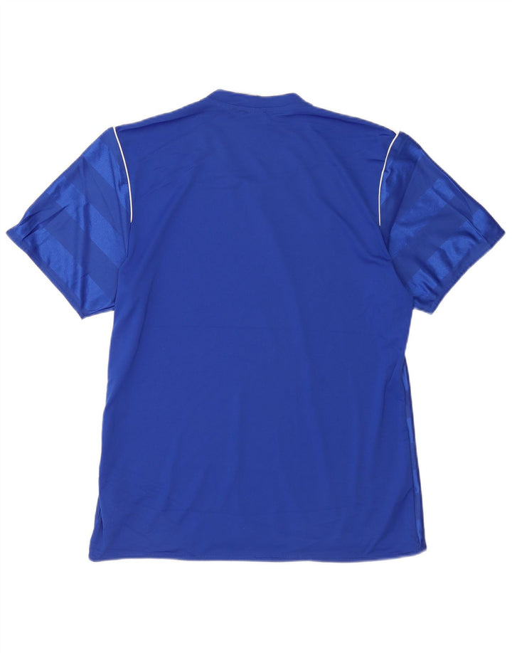 Adidas Hombre Climalite Camiseta Top Poliéster Rayas Azul Medio