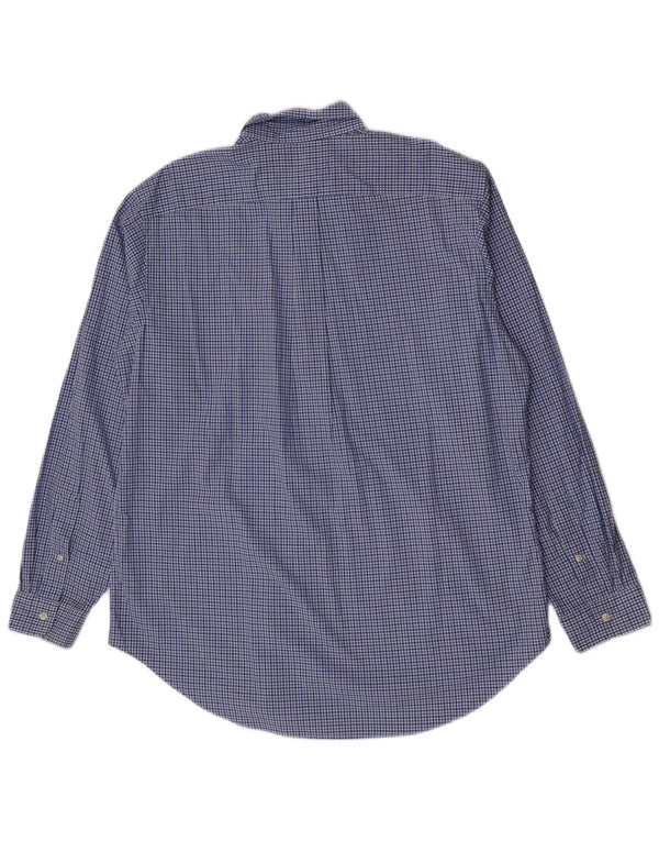 Ralph Lauren Camisa de corte clásico para hombre XL Algodón a cuadros azul