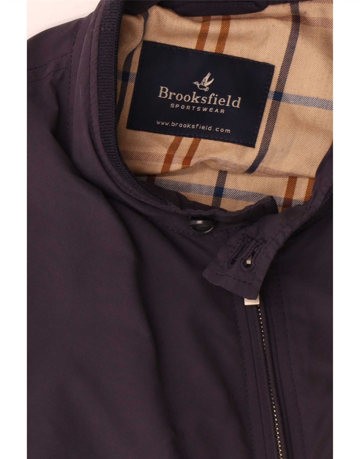 Brooksfield Chaqueta bomber para hombre UK 40 Large Azul marino Colorblock Poliamida