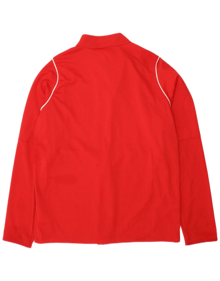 NIKE Boys Dri Fit Chándal Top Chaqueta 12-13 años Grande Poliéster Rojo
