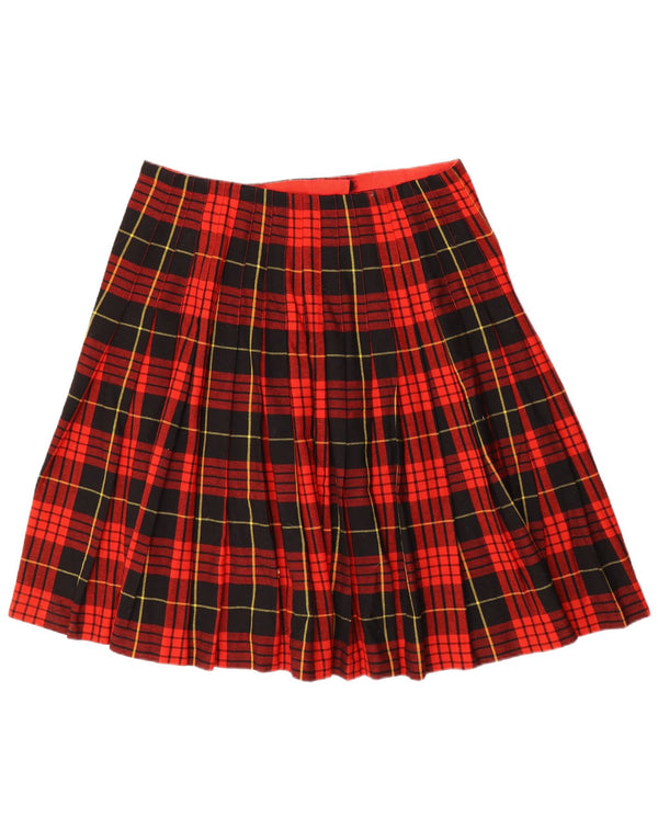Falda envolvente vintage para mujer W36 XL lana a cuadros rojos