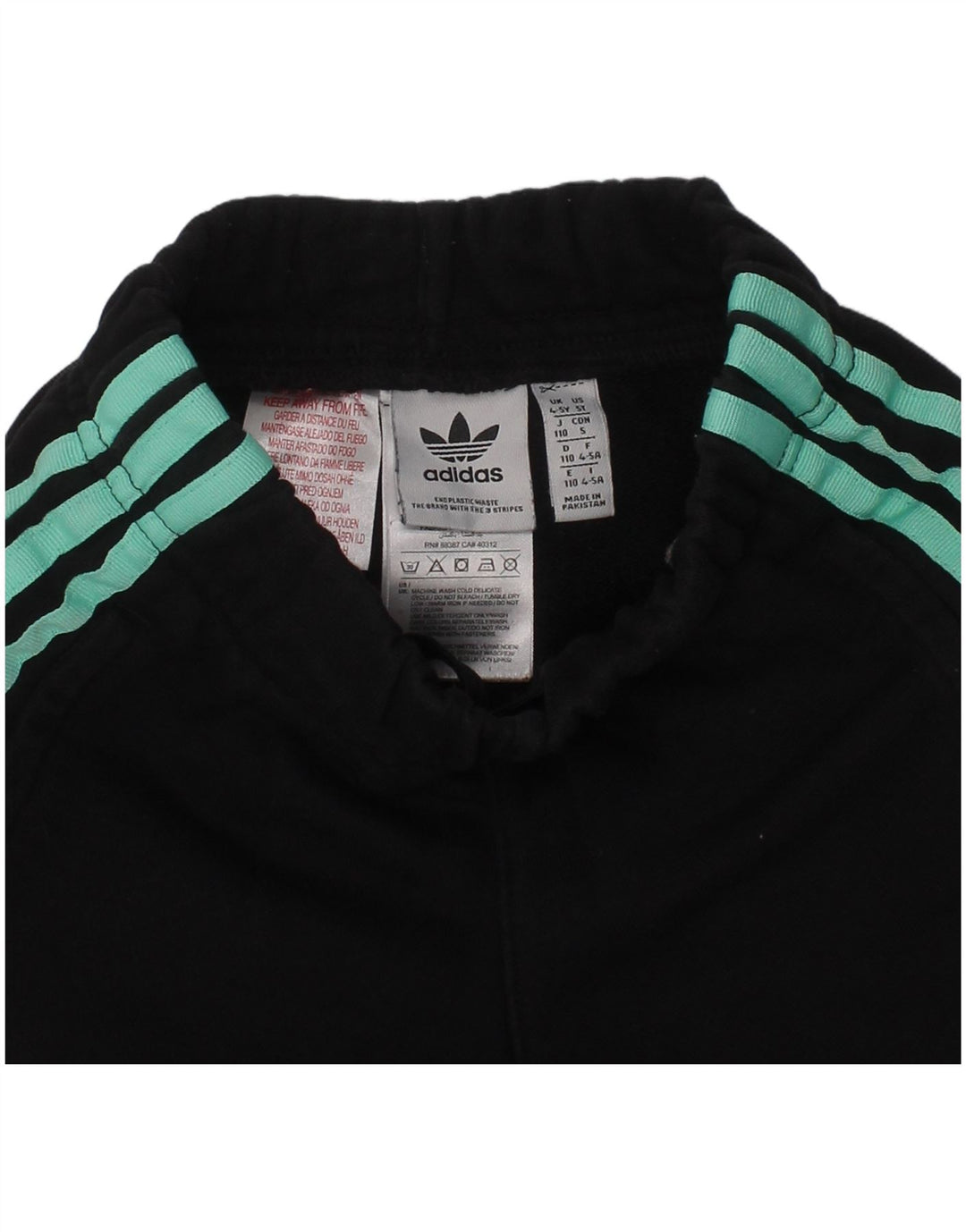 Adidas - Pantalones cortos deportivos con estampado gráfico para niña, 4-5 años, algodón negro