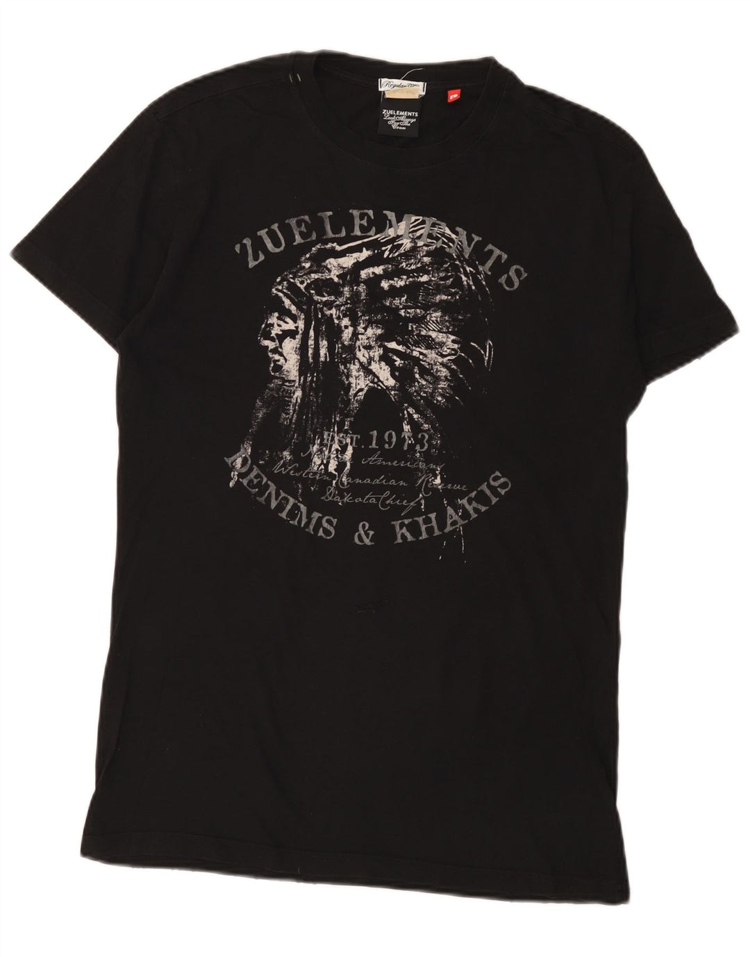 Zu Elements - Camiseta gráfica para hombre, talla grande, color negro