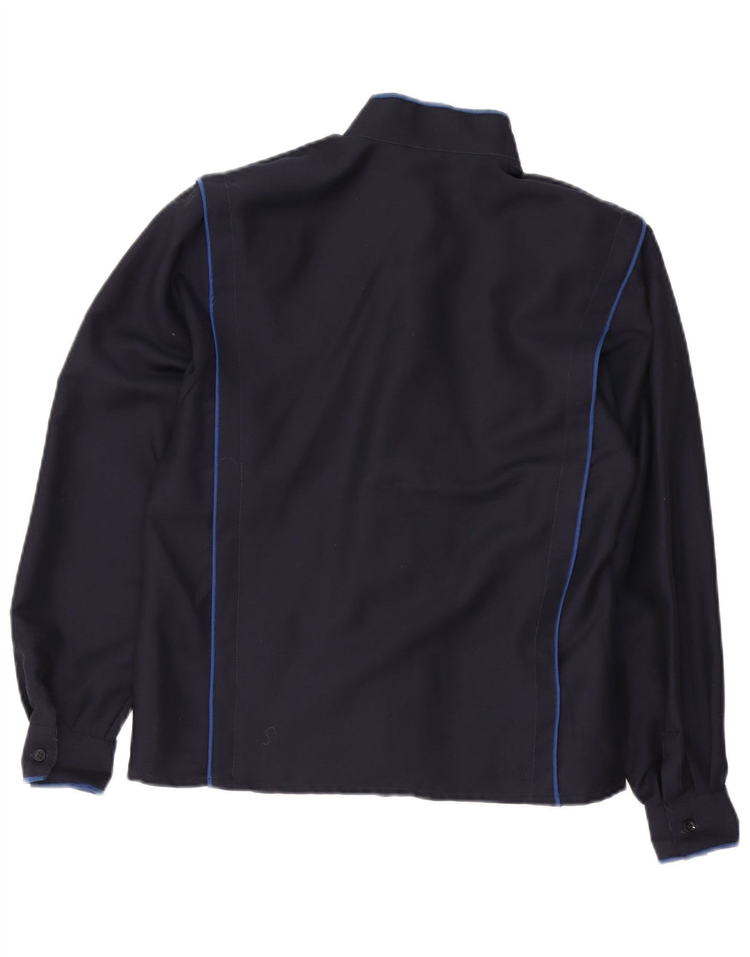 VINTAGE Blusa camisa mujer EU 38 Lana azul marino medio