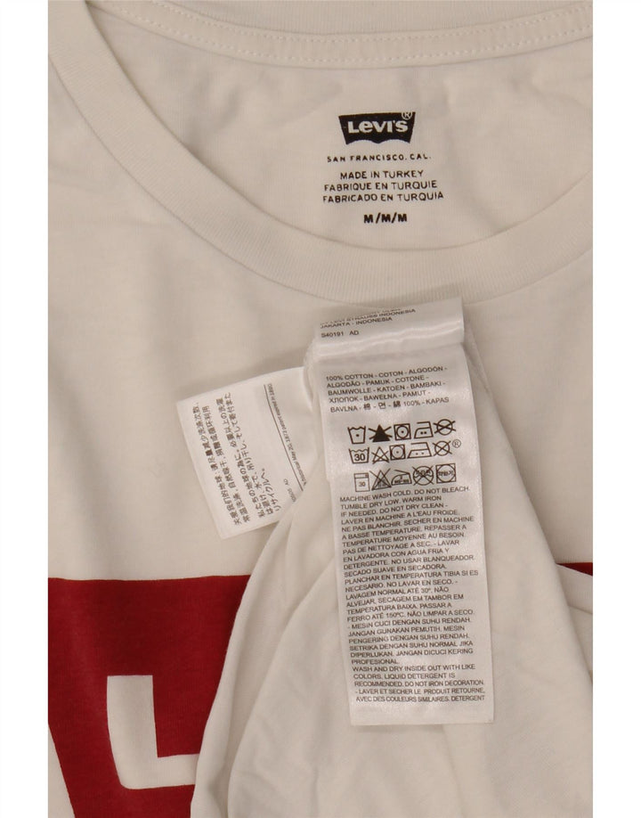 Levi's Camiseta gráfica para hombre Top mediano de algodón blanco