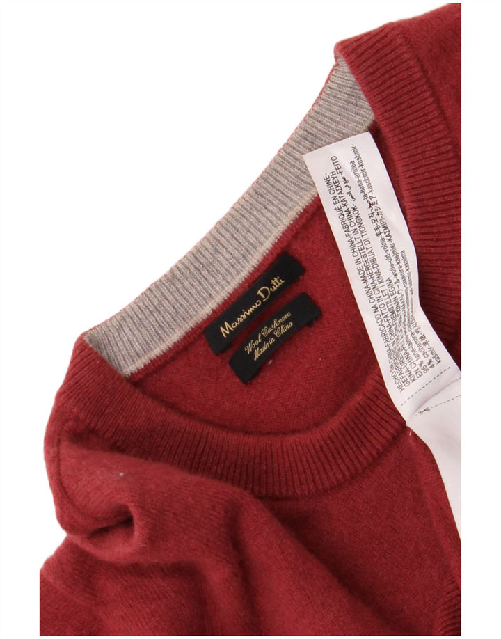 Massimo Dutti Jersey Cuello Redondo Hombre XL Lana Roja