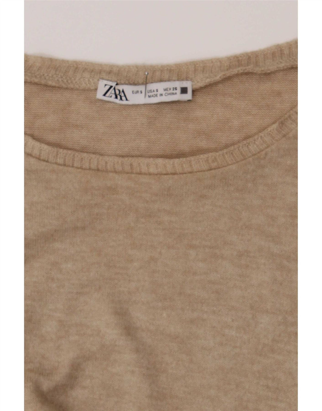 Zara Mujer Chaleco Top Reino Unido 10 Pequeño Beige Moteado