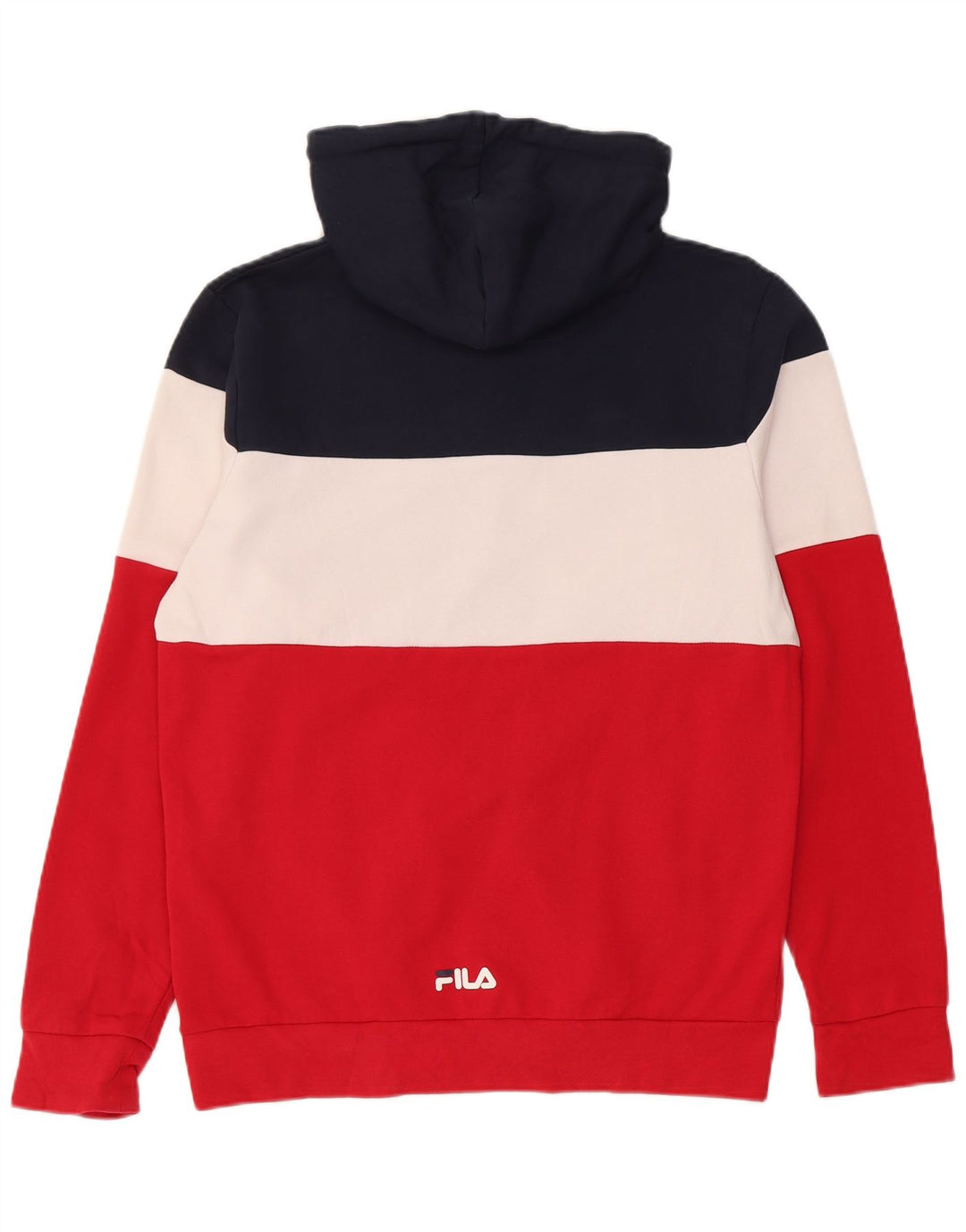 FILA Sudadera con capucha y cremallera gráfica para hombre, tamaño mediano, multicolor, color block