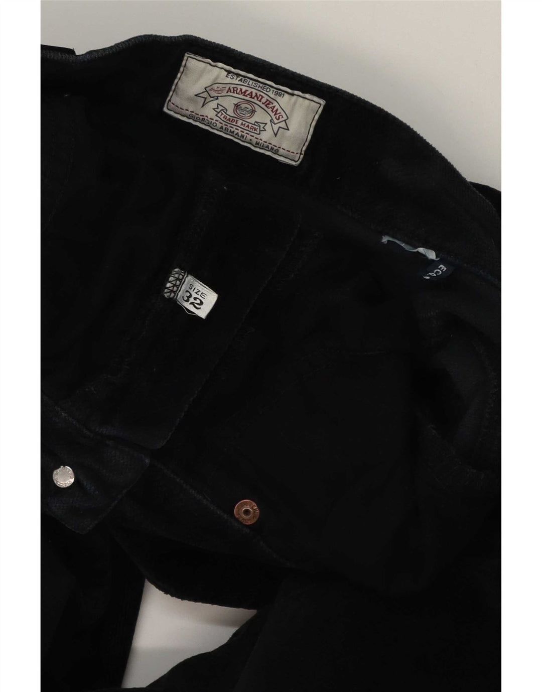 Armani Mujer Pantalones Casuales Slim W32 L29 Negro