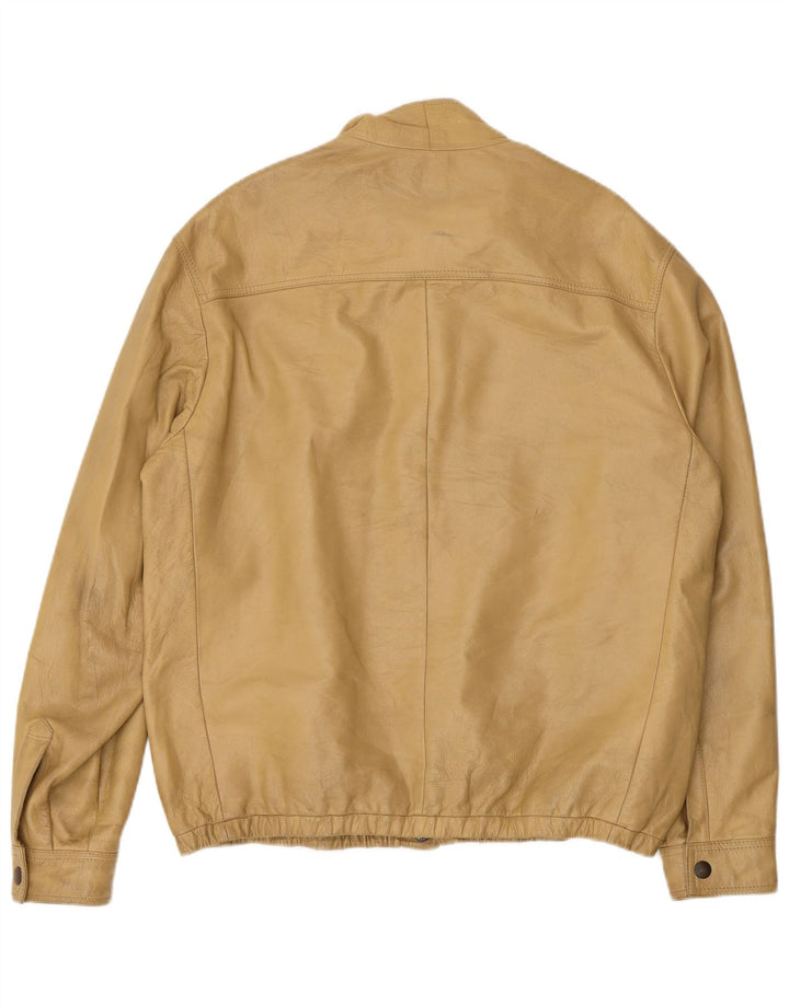 Chaqueta de cuero VINTAGE para hombre IT 52 XL Beige