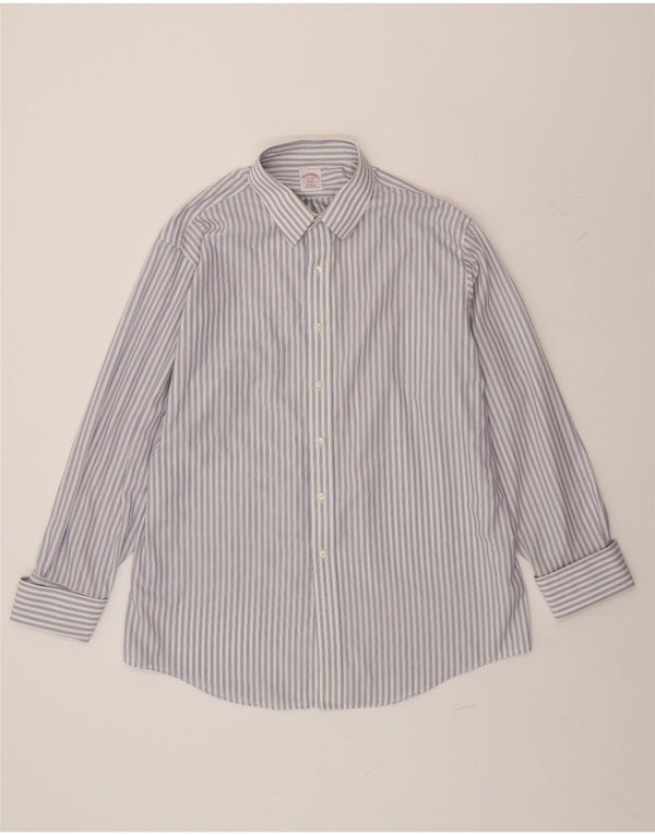 BROOKS BROTHERS Camisa formal de corte regular para hombre Talla 17 XL Raya azul