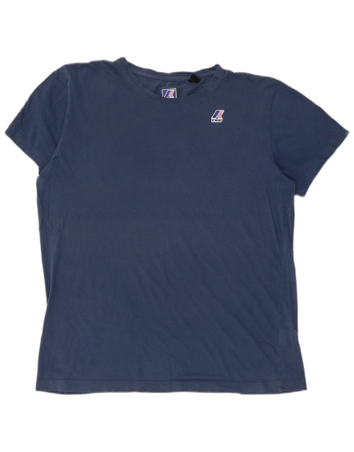 K-WAY Camiseta Hombre Top Grande Azul Algodón