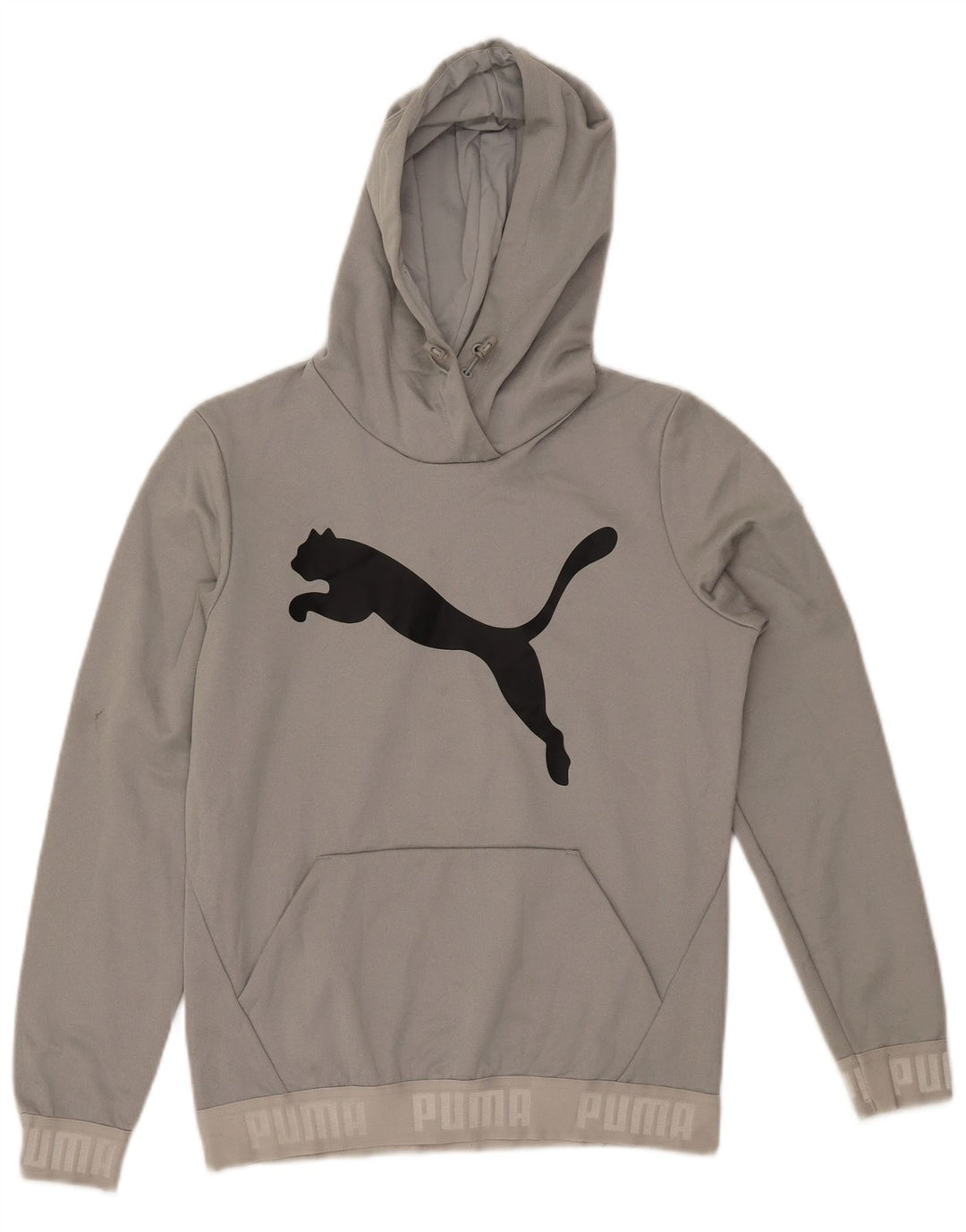PUMA Jersey con capucha gráfica para mujer UK 12 Poliéster gris medio