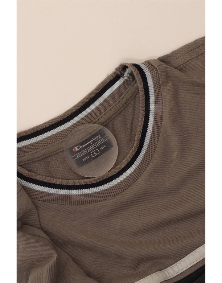 Champion Camiseta de manga larga para hombre, talla grande, color azul marino