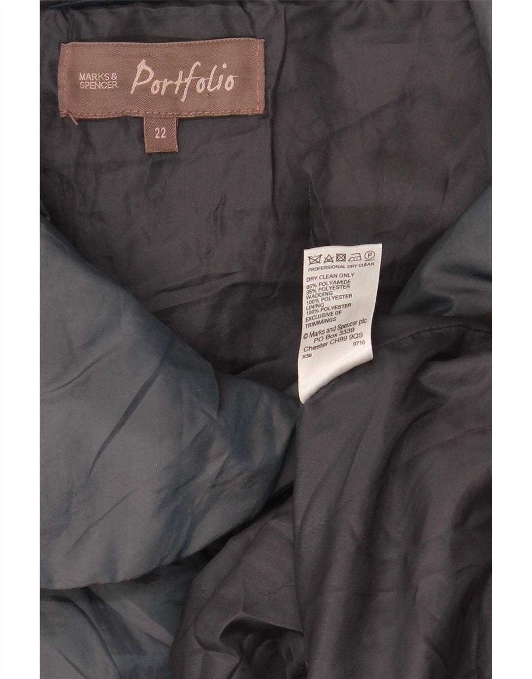 Marks & Spencer Abrigo acolchado Portfolio para mujer UK 22 3XL Poliamida azul marino