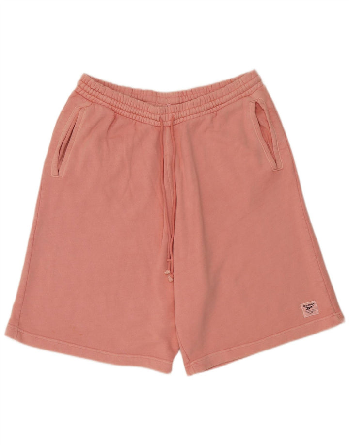 Reebok - Pantalones cortos deportivos para hombre, talla grande, algodón rosa