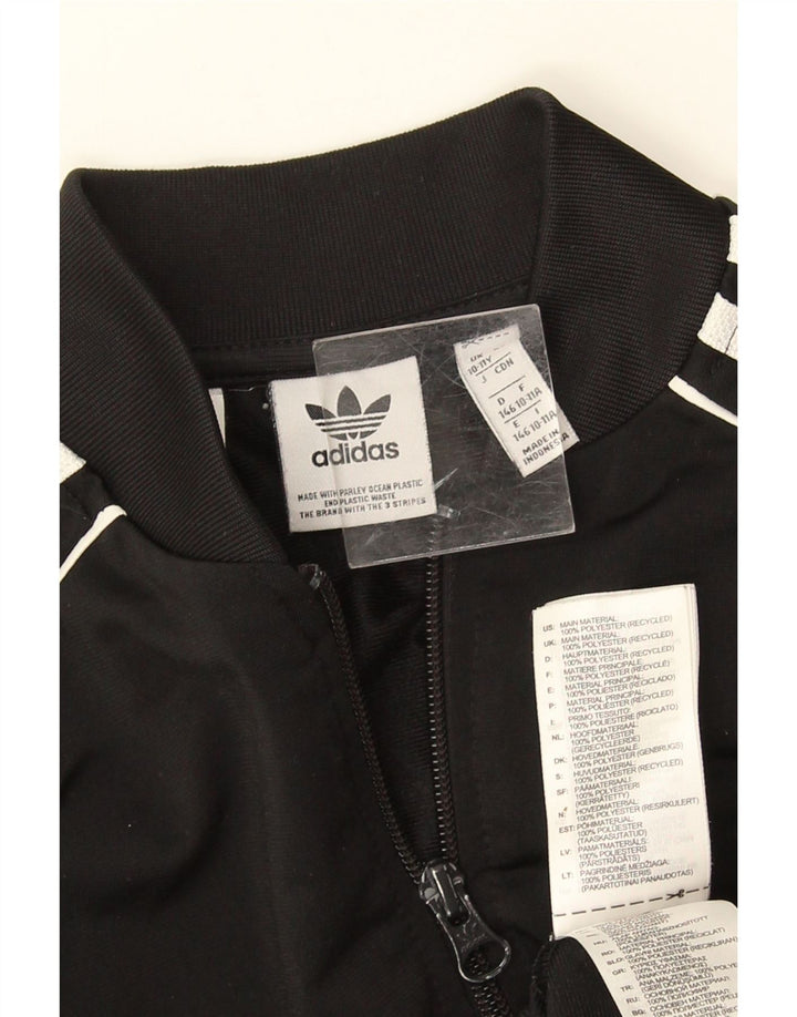 ADIDAS Chaqueta de chándal para niño 10-11 años Negro Poliéster
