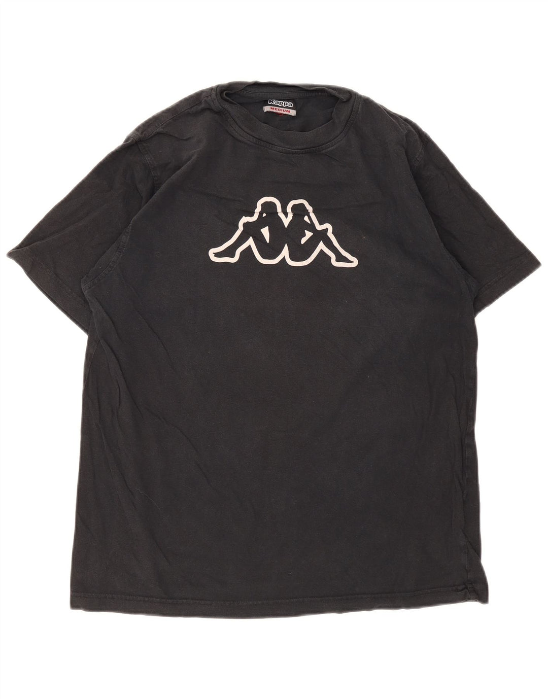 Kappa Hombre Camiseta Gráfica Top Medium Negro Algodón