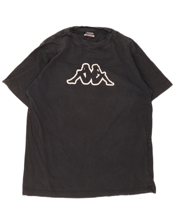 Kappa Hombre Camiseta Gráfica Top Medium Negro Algodón