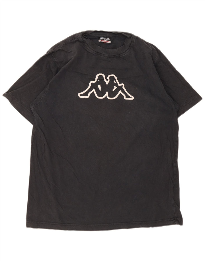 Kappa Hombre Camiseta Gráfica Top Medium Negro Algodón