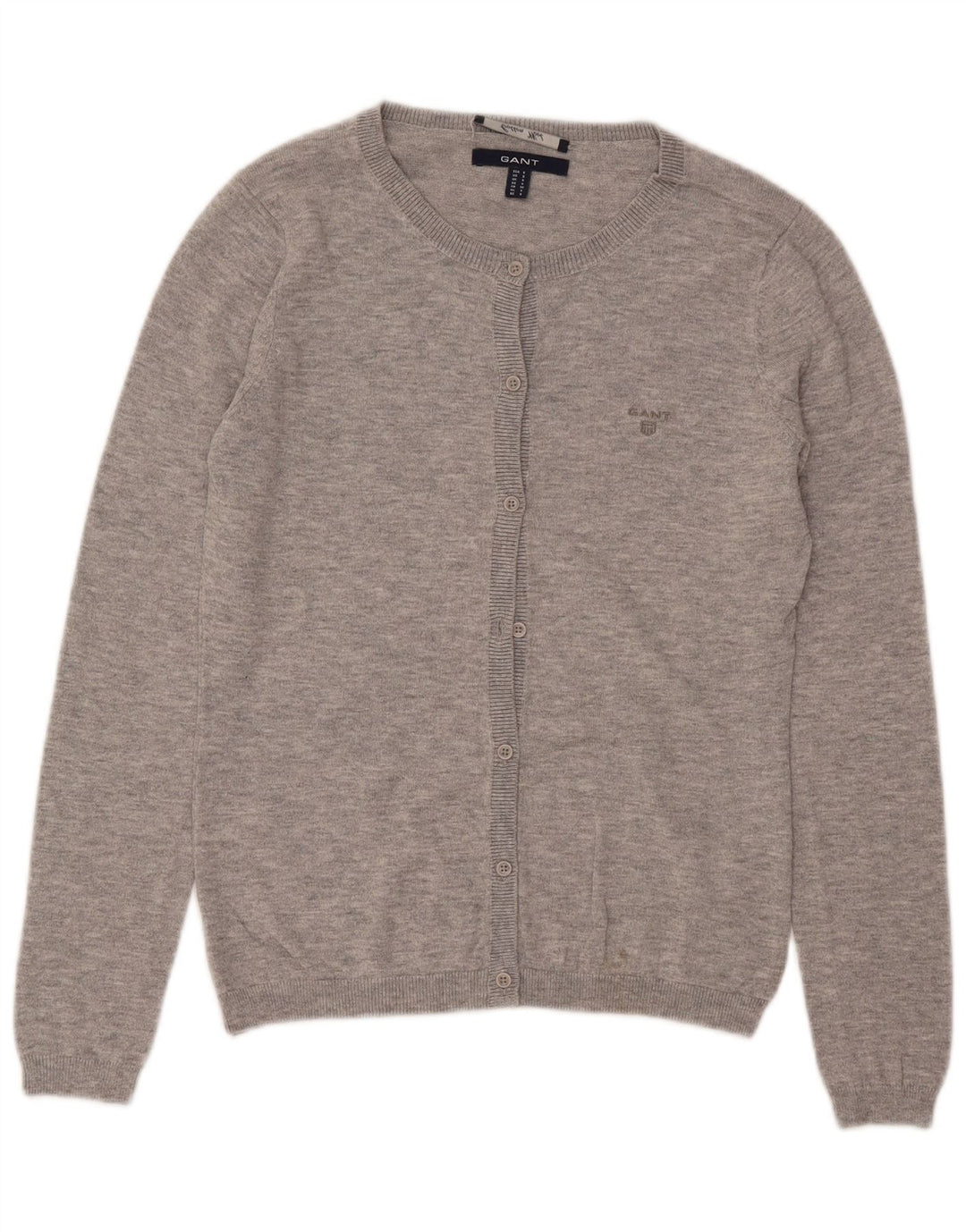GANT Cárdigan para mujer, talla 10, algodón gris pequeño