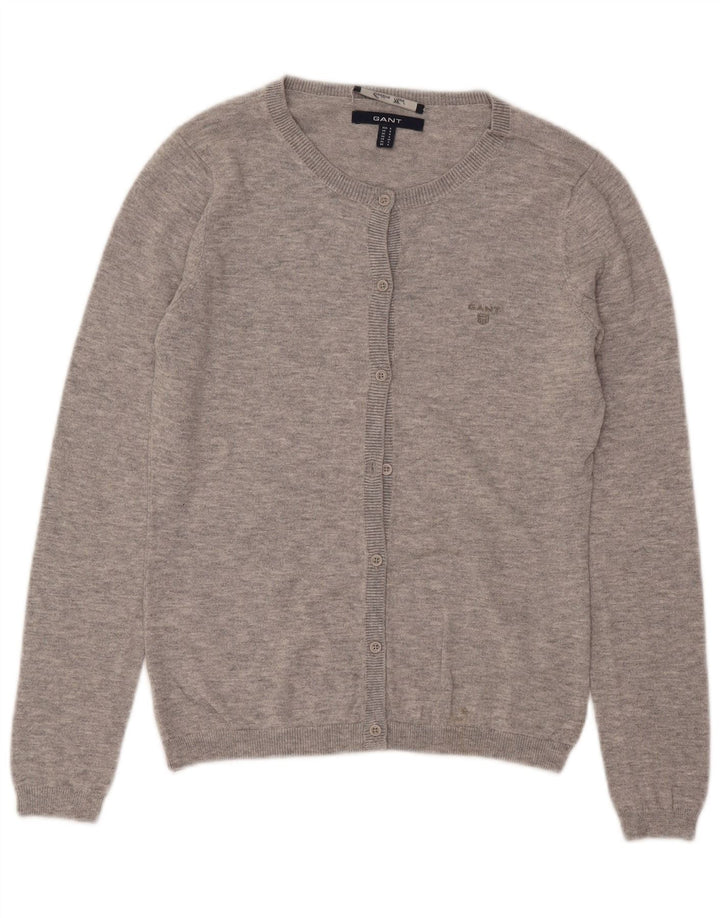 GANT Cárdigan para mujer, talla 10, algodón gris pequeño