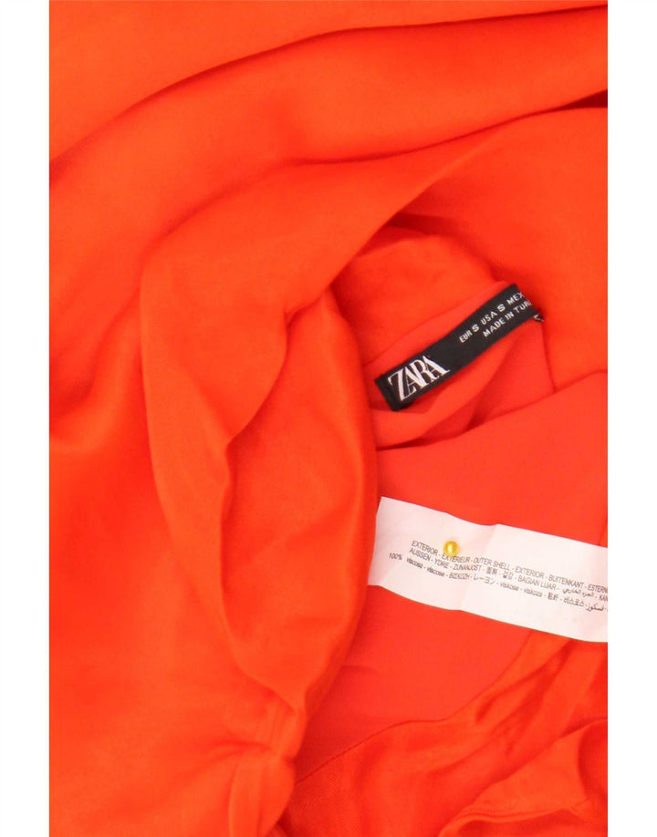 Zara Mujer Halter Top UK 10 Small Naranja Viscosa