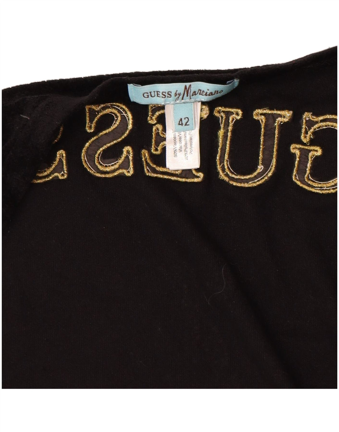 GUESS BY MARCIANO Cárdigan cruzado gráfico para mujer IT 42 Medio Negro