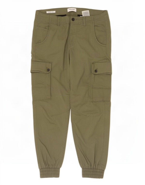 Jack & Jones Hombre Paul Tapered Joggers Pantalones Cargo W30 L26 Algodón Caqui