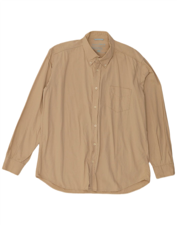 Camisa Carrera Hombre 2XL Algodón Beige