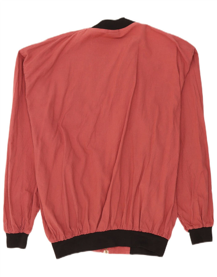 Vintage hombres chaqueta bomber de ajuste suelto IT 48/50 algodón rojo medio