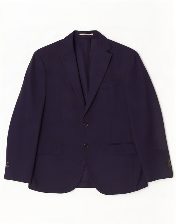 Boggi Chaqueta tipo blazer de 2 botones para hombre IT 52 XL Lana virgen azul marino
