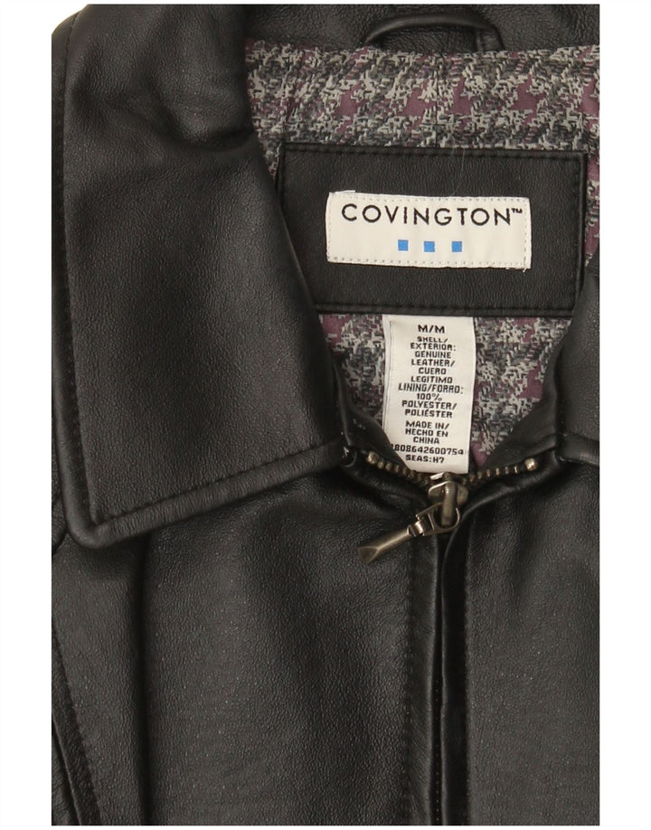 Covington Chaqueta de cuero para mujer Reino Unido 14 Cuero negro mediano