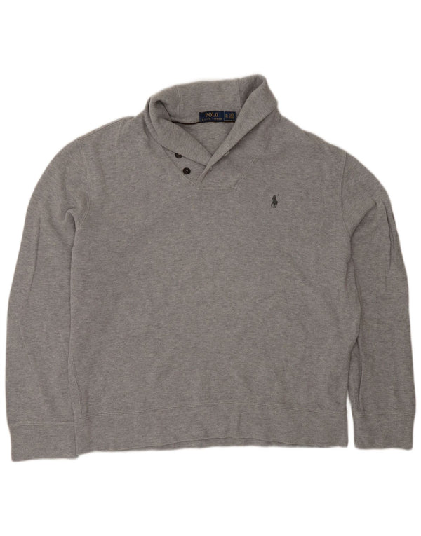 Polo Ralph Lauren - Jersey con cuello chal para hombre, talla XL, algodón gris