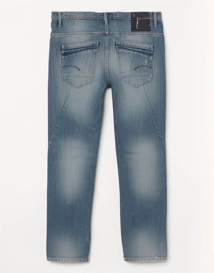 Jeans Rectos Desgastados Para Mujer G-Star W27 L27 Algodón Azul