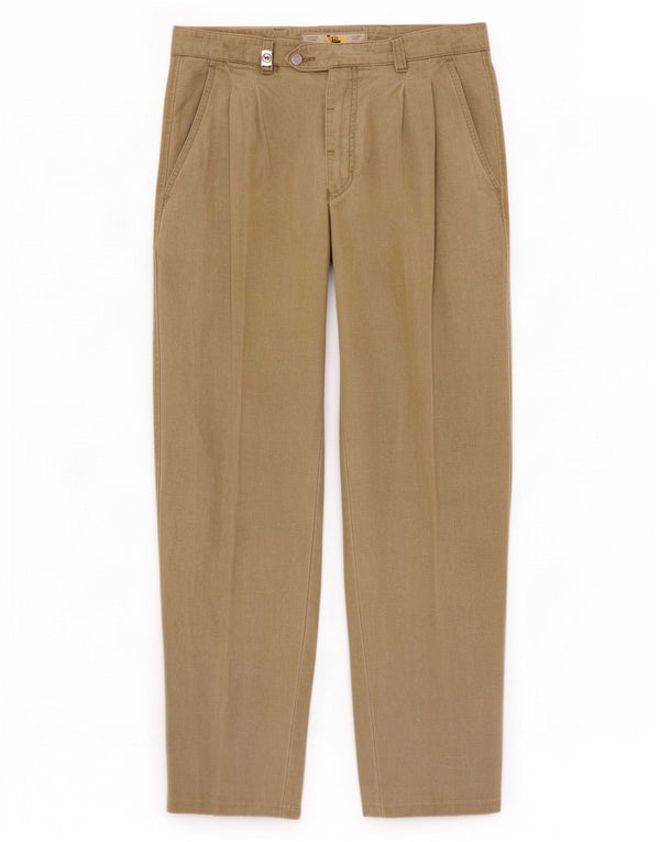 Camel Active - Pantalón chino con pinzas para hombre IT 48 Medium W30 L30 Caqui Algodón