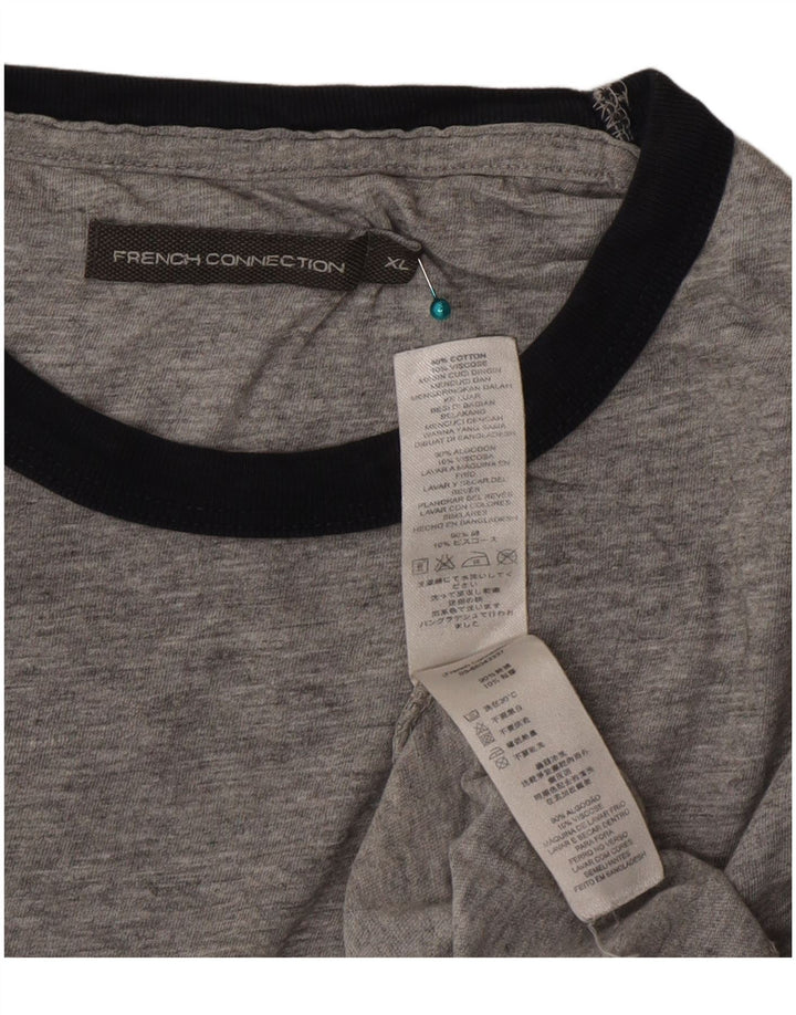 French Connection Camiseta Hombre Top XL Gris Algodón