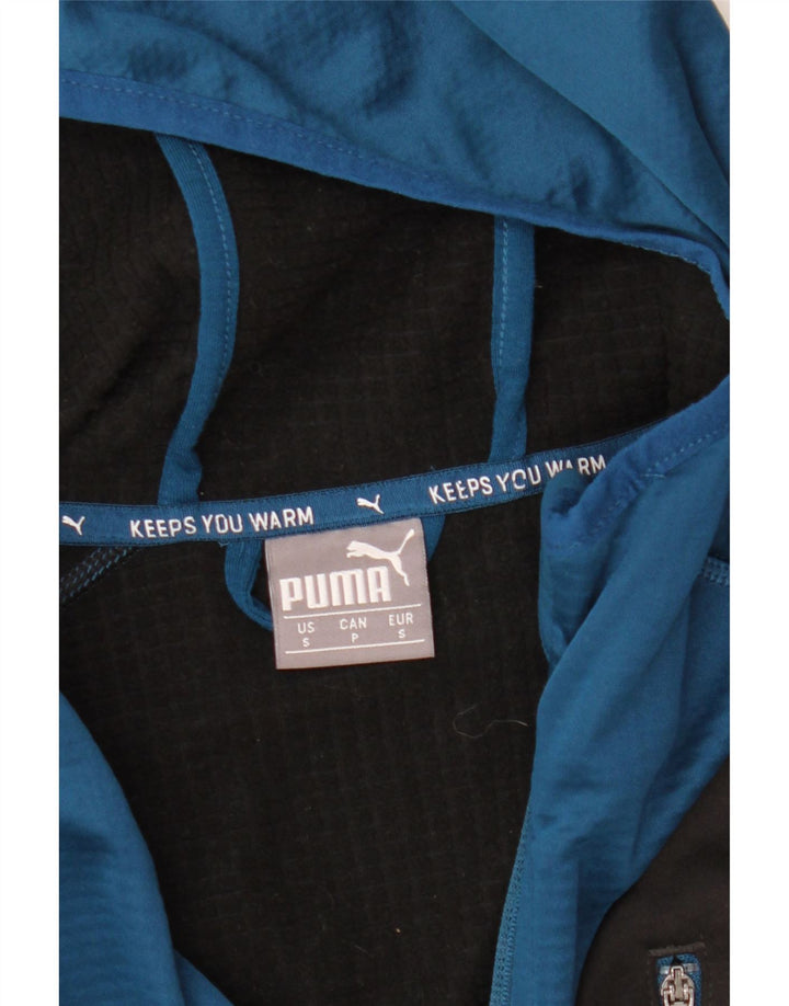 Puma Sudadera con capucha y cremallera para hombre, color azul pequeño, color block