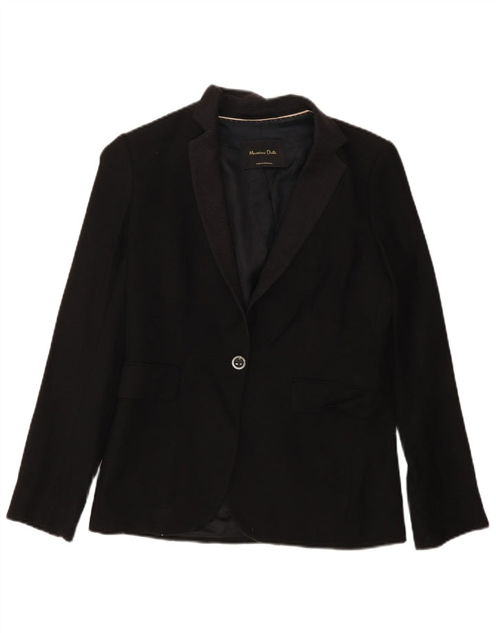MASSIMO DUTTI Chaqueta Blazer de 1 Botón para Mujer EU 36 XS Lana Negra