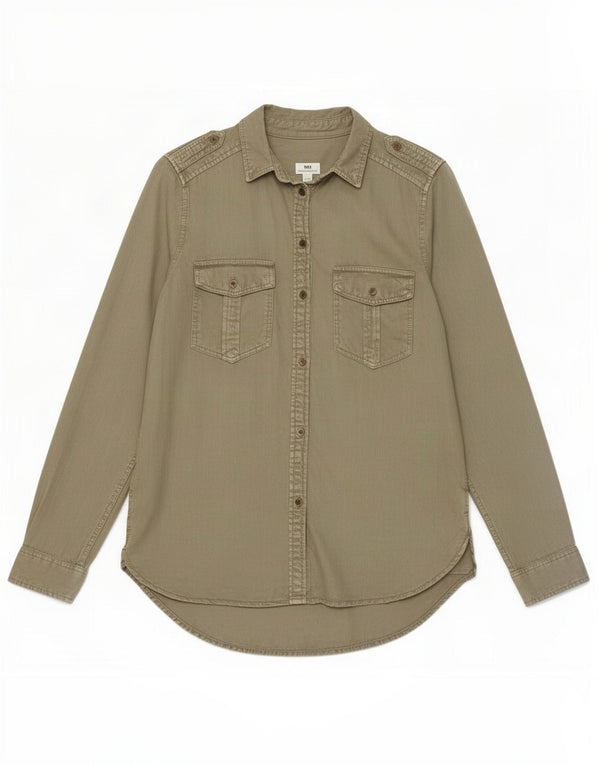 Camisa militar estilo boyfriend para mujer de American Eagle UK 44 Medium Khaki