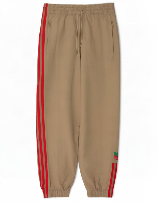 Adidas Mujer Chándal Pantalones Joggers UK 12 Medium Beige Nylon