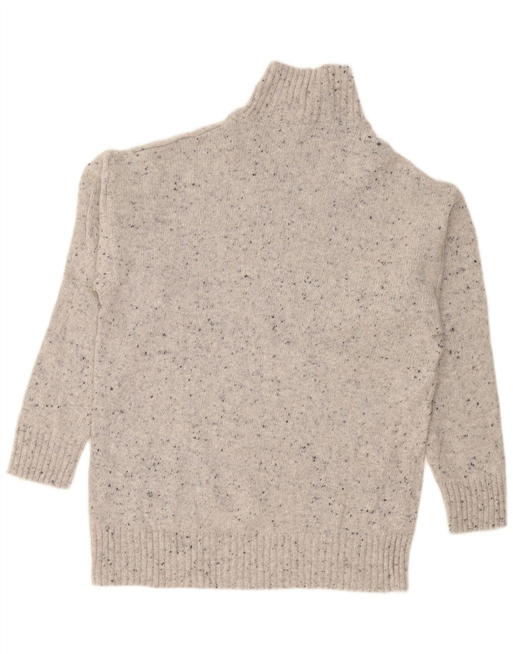 Zara Mujer Jersey De Cuello Alto De Gran Tamaño Suéter UK 10 Small Gris Moteado