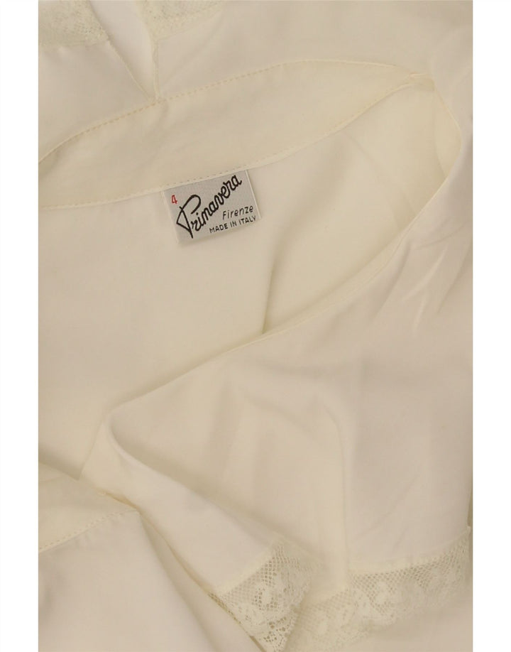 Primavera Firenze Blusa extragrande para mujer UK 46 Poliéster blanco grande