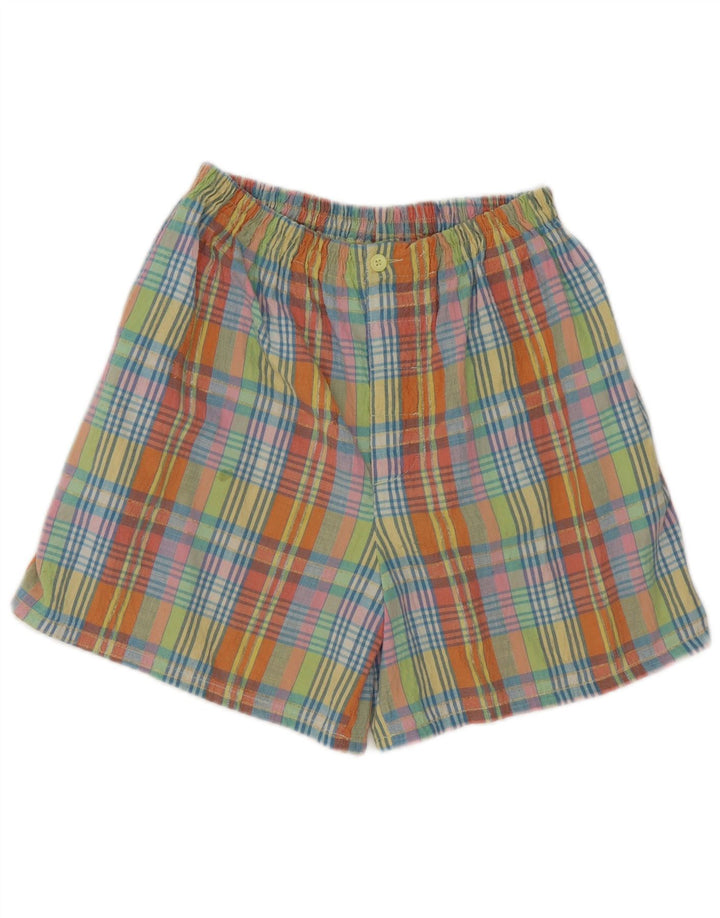 Benetton Pantalones Cortos De Talle Alto W28 Medium Multicolor Checks