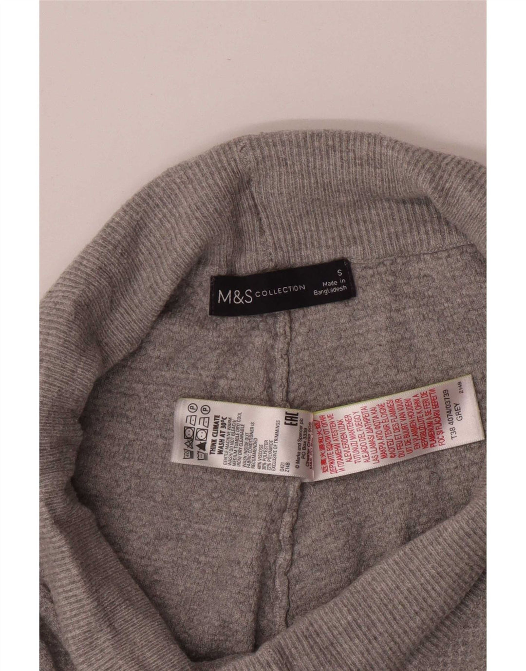 Marks & Spencer Pantalones de chándal para Mujer Joggers UK 8 Small Gris Viscosa