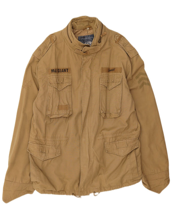 Brandit Chaqueta militar gráfica para hombre UK 44 2XL Algodón beige