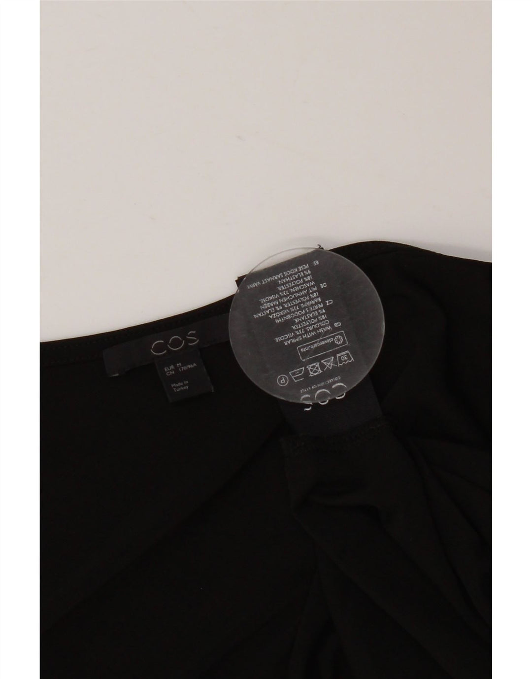 COS Top de un hombro para mujer UK 12 Viscosa negra mediana